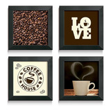 Quadro Decorativo Frases Café Xícara Grão Cozinha Canto Café