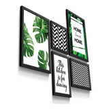 Quadro Decorativo Frases Home Botânico Costela Mosaico Sala