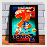 Quadro Decorativo Gamer Geek A4 Sonic