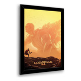Quadro Decorativo God Of War Arte Poster Emoldurado 23x33cm