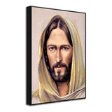 Quadro Decorativo Jesus Cristo Rosto A3 Moldura Filete