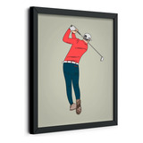 Quadro Decorativo Jogador De Golfe