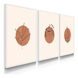 Quadro Decorativo Kit Boho Botânico 70x50 Com Moldura