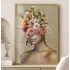 Quadro Decorativo La Bella Rose Cabelo Floral Com Borboletas