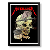 Quadro Decorativo Metallica Arte Poster Com Moldura