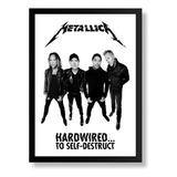 Quadro Decorativo Metallica Poster Com Moldura 44x32cm