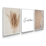Quadro Decorativo Minimalista Gratidão Mar Para Sala Quarto