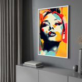 Quadro Decorativo Moldura 40x60 Arte Pop Mulher Decoração
