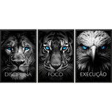 Quadro Decorativo Motivacional Leão Moldura Sala Escritório