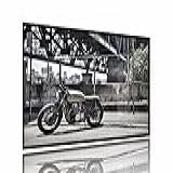 Quadro Decorativo Moto Honda 130x60 Moldura Preta 2x2