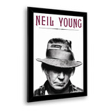 Quadro Decorativo Neil Young Poster Emoldurado 23x33cm