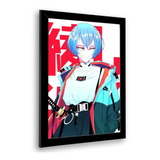 Quadro Decorativo Neon Genesis Evangelion Rei 23x33cm