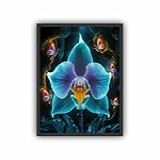 Quadro Decorativo Orquídea Noite Moldura Preta