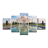 Quadro Decorativo Painel Mosaico 5 Partes Taj Mahal 2 Metros