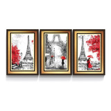 Quadro Decorativo Paris Casal Romantico Vintage Sala C Vidro