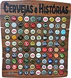 Quadro Decorativo Porta Tampinhas Cervejas Histórias 80