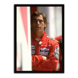 Quadro Decorativo Poster Ayrton Senna Foto Rara 32x23