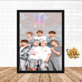 Quadro Decorativo Poster C moldura Banda Pop Coreana Bts 07