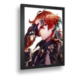 Quadro Decorativo Poster Diluc Genshin Impact Anime Moldu