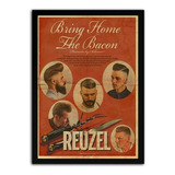 Quadro Decorativo Poster Retro Vintage Reuzel Barbearia