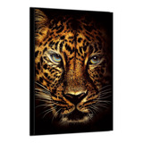 Quadro Decorativo Sala Onça Pintada Frente Grande Moldura