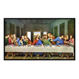 Quadro Decorativo Santa Ceia Religioso Sala Moldura 60x80cm
