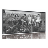 Quadro Decorativo Seriado Friends 130x60 Moldura Preta 2x2