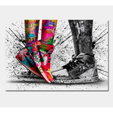 Quadro Decorativo Sneakers Jordan Aquarela Colorido