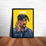 Quadro Decorativo Tupac Shakur Rap 42x29