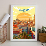 Quadro Decorativo Valência - Espanha 24x18cm - Com Vidro