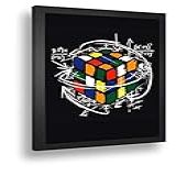 Quadro Decorato Poste Cubo Magico Nerd Geek Classico Retro