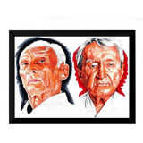 Quadro Desenho Arte Jiu Jitsu Carlos E Helio Gracie 42x29cm