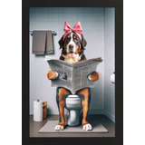 Quadro Divertido Cachorro Banheiro
