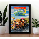 Quadro Donkey Kong Country Super Nintendo A3 - Com Acrílico