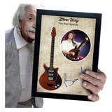 Quadro E Moldura Guitarra Assinatura Brian May Queen 30x21cm