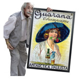 Quadro E Moldura Propaganda Antiga Guarana Coca A1 84x60cm