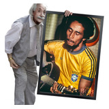 Quadro E Moldura Reggae Music Bob Peter Tosh Rasta 84x60cm