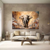 Quadro Elefante Sabedoria Moderno Pintura Abstrato 100x150cm