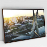Quadro Em Tela Canvas Arquitetura Cidades 90x60cm Madeira