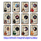 Quadro Emoldurado Guitarras Do Rock Blues