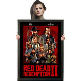 Quadro Emoldurado Poste Red Dead Redemption 2 Classico A1
