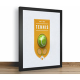Quadro Emoldurado Poste Tenis Raquete Campeonato