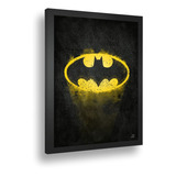 Quadro Emoldurado Poster Batma Simbolo Morcego