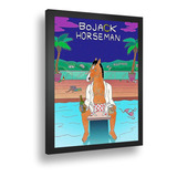 Quadro Emoldurado Poster Cavalo Triste Bojack Horseman A3