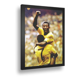 Quadro Emoldurado Poster Futebol Rei Pele