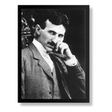 Quadro Emoldurado Poster Nikola Tesla Inventor
