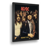 Quadro Emoldurado Poster Rock Acdc Banda Integrantes A3