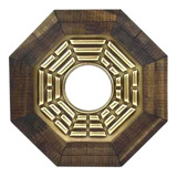 Quadro Feng Shui De Madeira Baguá Espelho Convexo Anterior