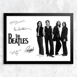 Quadro Foto Beatles Autografado P b