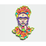 Quadro Frida Kahlo Em Camadas Cores